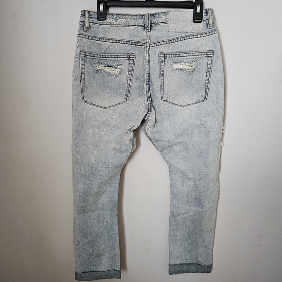 One Teaspoon Jeans Distressed Light Blue denim ripped Neutral Casual Comfy - Picture 8 of 14